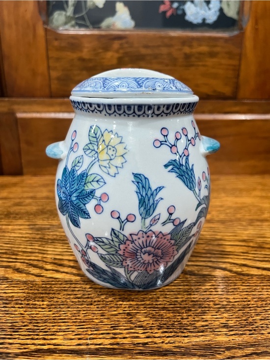 Other - Vintage Floral Ginger Jar – Blue & White Porcelain – Chinoiserie Decor 5.5” Tall